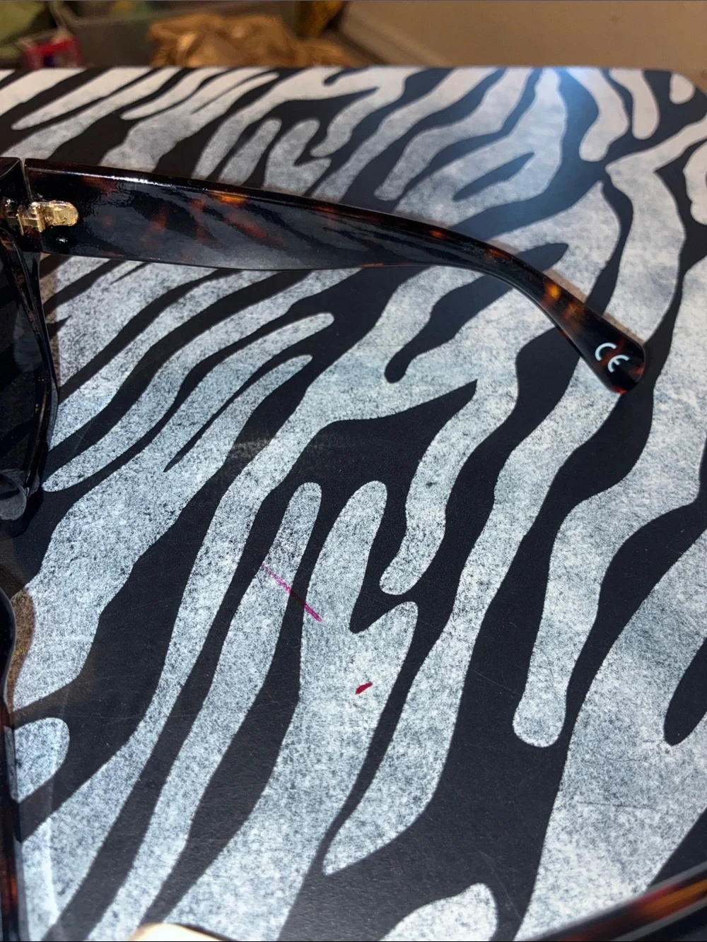 Foster Grant Tortoiseshell Cat-Eye Sunglasses with Pink Temple Accent
